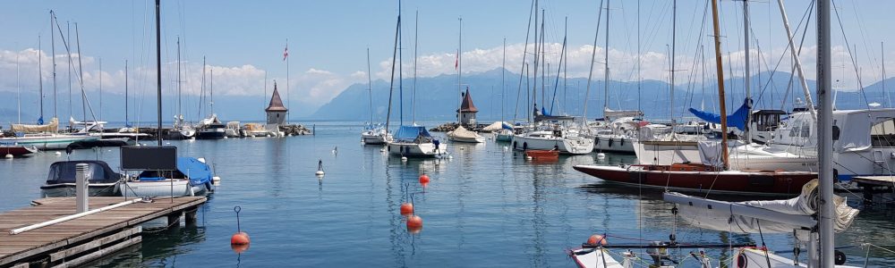 Le joli port intimiste vue sur le Mont-Blanc